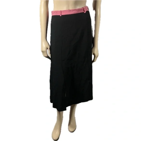 NWOT Paul Smith Midi Skirt black with pink detail - Picture 2 of 11